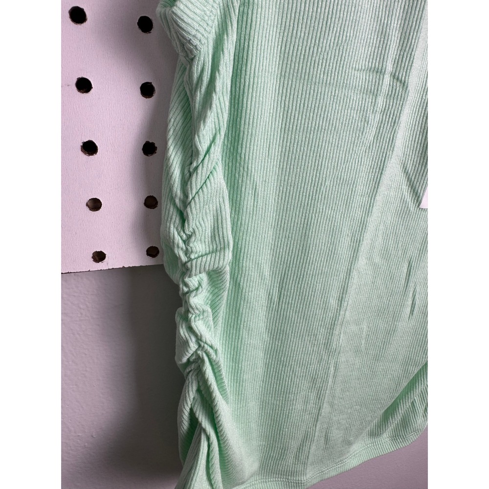 Wild Fable Mint Green Ribbed Shell Embroidered Ruched Side Tank Top Small NWT - Picture 5 of 5